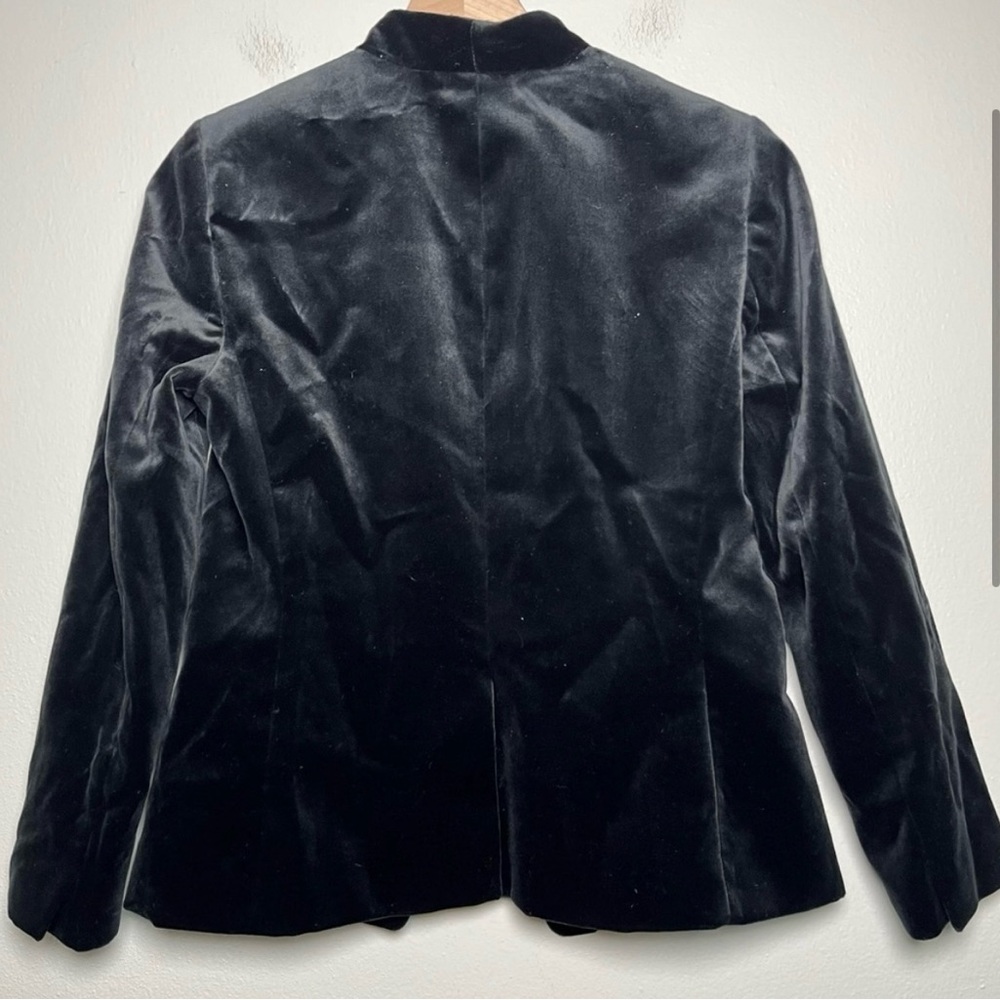 J. Crew Black Velour Women's Blazer Jacket Open Front Broadway Velvet - Picture 2 of 6